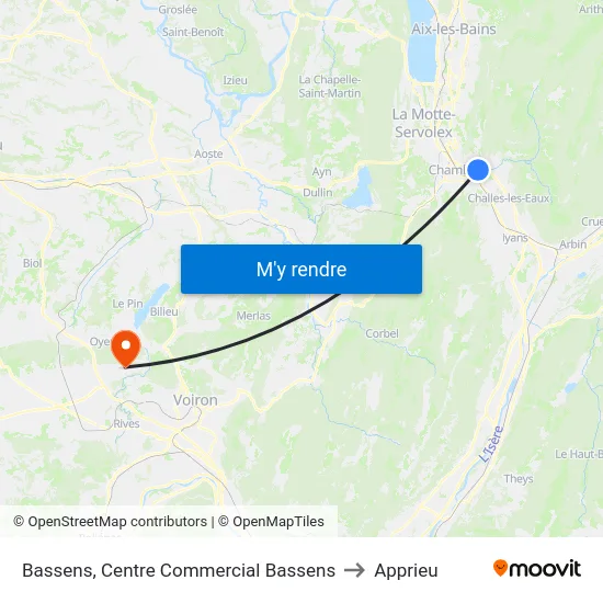 Bassens, Centre Commercial Bassens to Apprieu map
