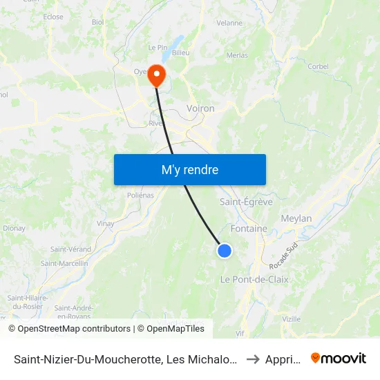 Saint-Nizier-Du-Moucherotte, Les Michalons to Apprieu map