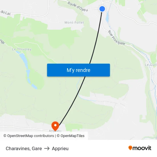 Charavines, Gare to Apprieu map