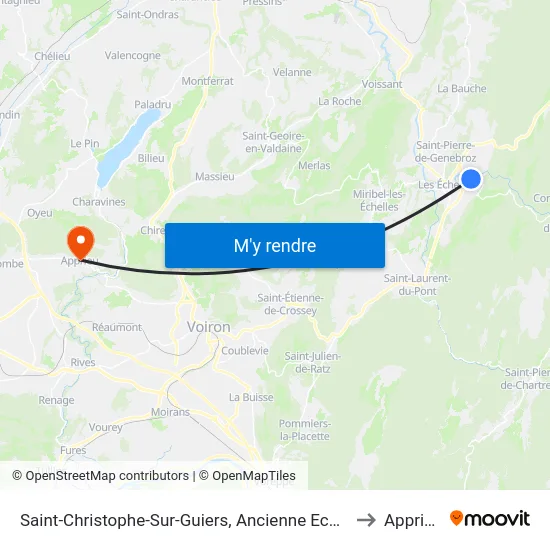 Saint-Christophe-Sur-Guiers, Ancienne Ecole to Apprieu map