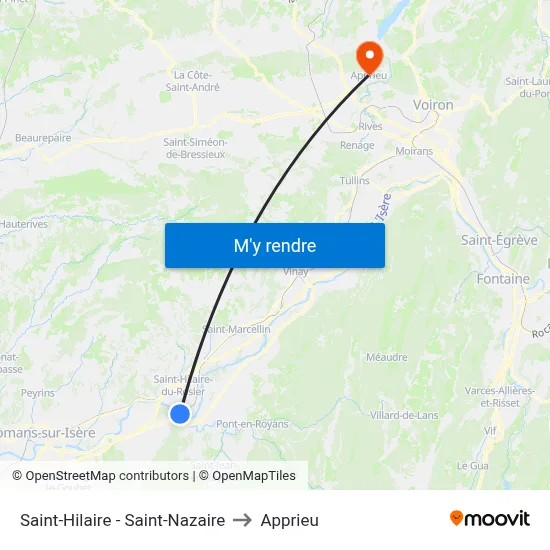 Saint-Hilaire - Saint-Nazaire to Apprieu map