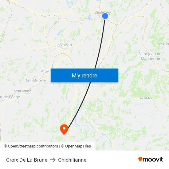 Croix De La Brune to Chichilianne map