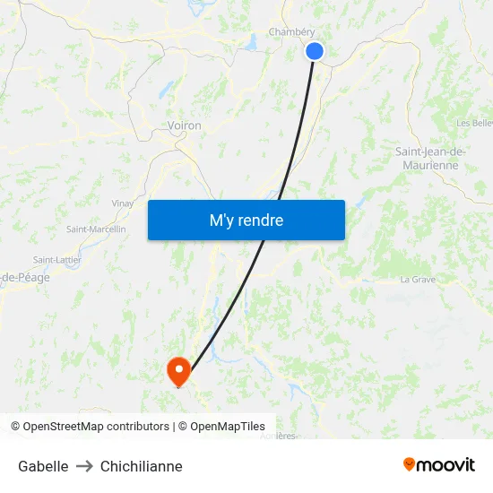 Gabelle to Chichilianne map
