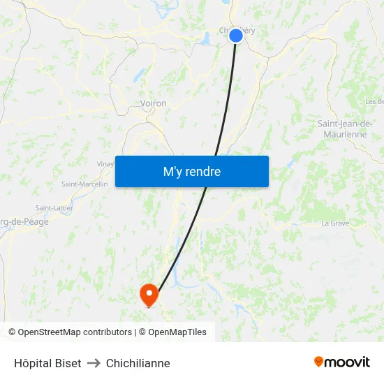 Hôpital Biset to Chichilianne map
