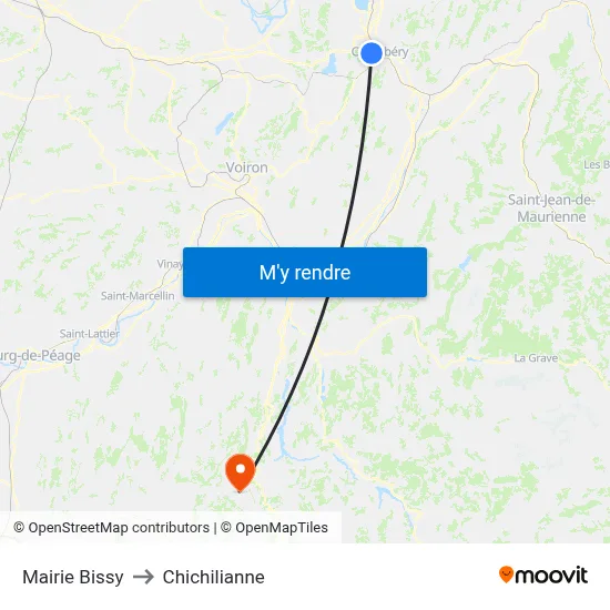 Mairie Bissy to Chichilianne map