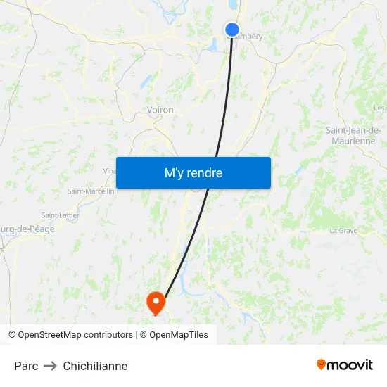 Parc to Chichilianne map