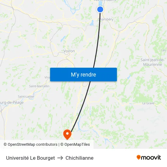 Université Le Bourget to Chichilianne map