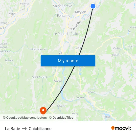 La Batie to Chichilianne map