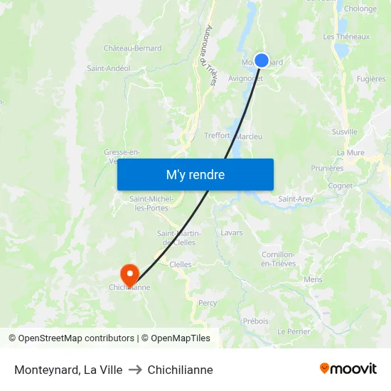 Monteynard, La Ville to Chichilianne map