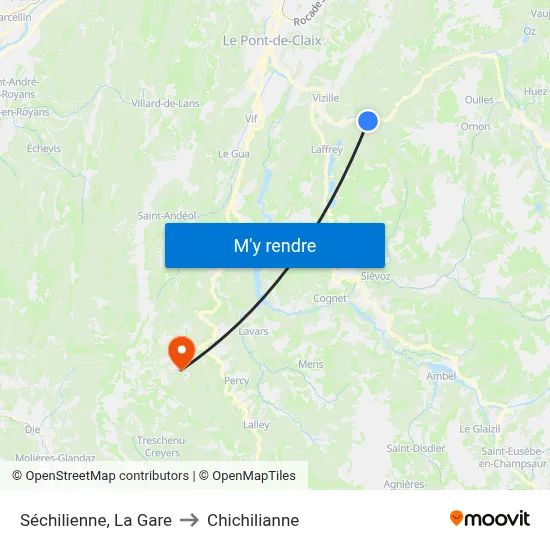 Séchilienne, La Gare to Chichilianne map