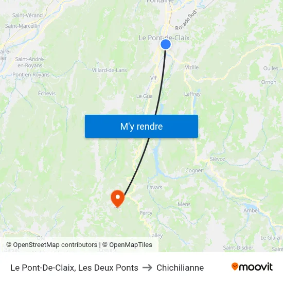 Le Pont-De-Claix, Les Deux Ponts to Chichilianne map