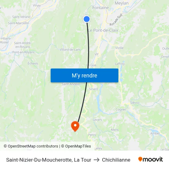 Saint-Nizier-Du-Moucherotte, La Tour to Chichilianne map