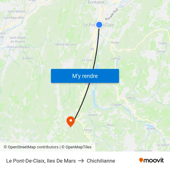 Le Pont-De-Claix, Iles De Mars to Chichilianne map