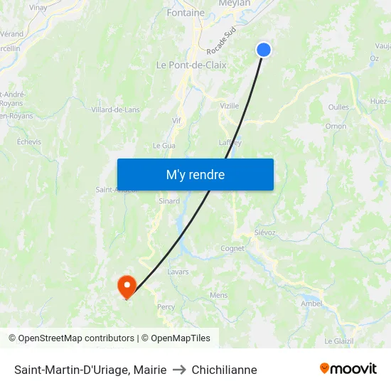 Saint-Martin-D'Uriage, Mairie to Chichilianne map