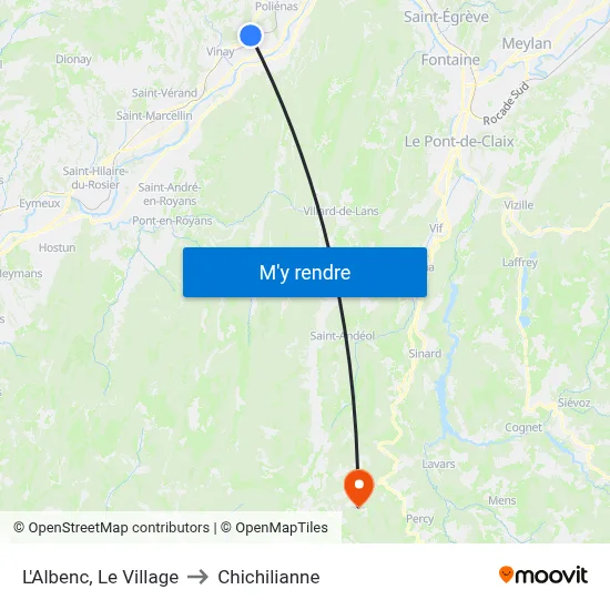 L'Albenc, Le Village to Chichilianne map