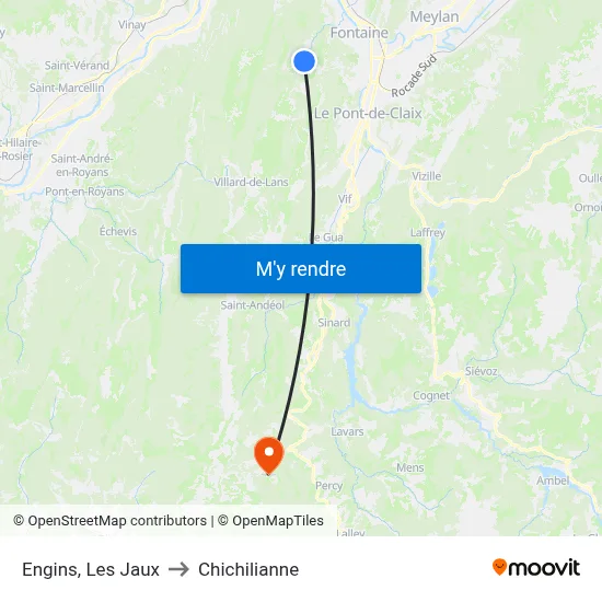 Engins, Les Jaux to Chichilianne map