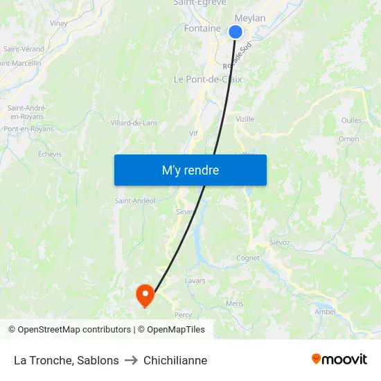 La Tronche, Sablons to Chichilianne map