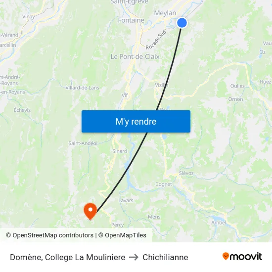 Domène, College La Mouliniere to Chichilianne map