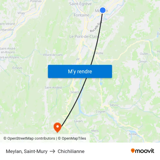Meylan, Saint-Mury to Chichilianne map
