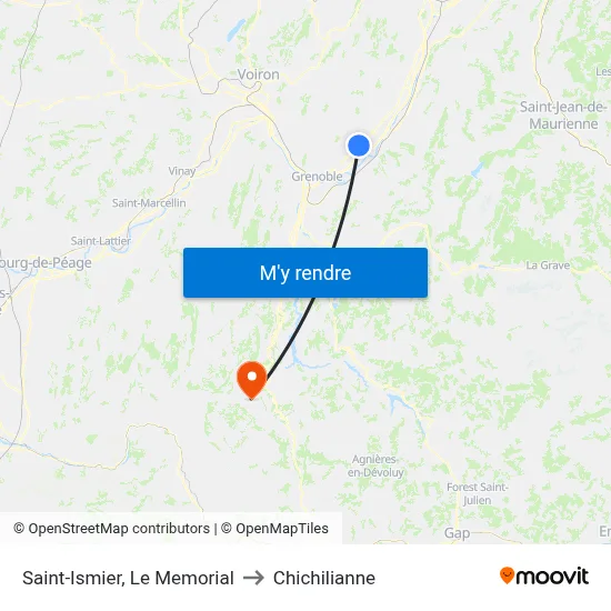 Saint-Ismier, Le Memorial to Chichilianne map