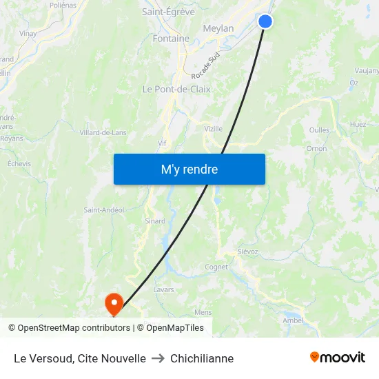 Le Versoud, Cite Nouvelle to Chichilianne map