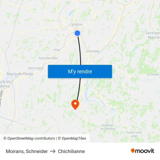 Moirans, Schneider to Chichilianne map