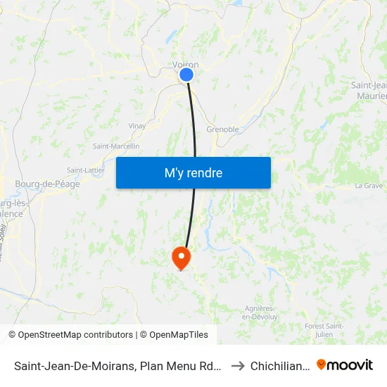 Saint-Jean-De-Moirans, Plan Menu Rd1075 to Chichilianne map