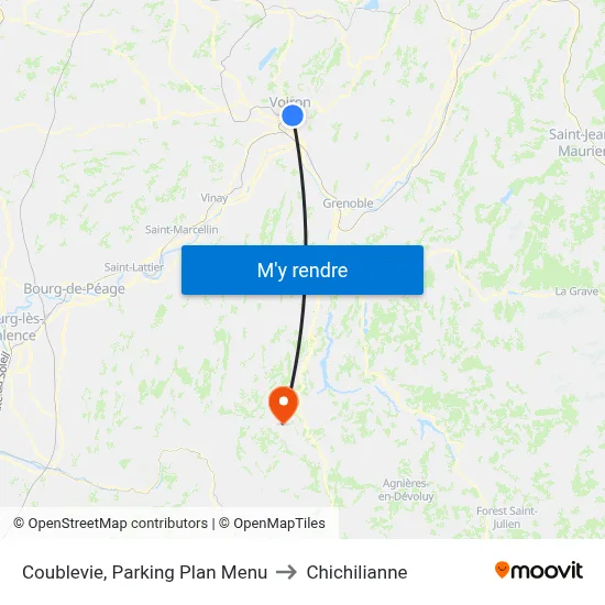 Coublevie, Parking Plan Menu to Chichilianne map