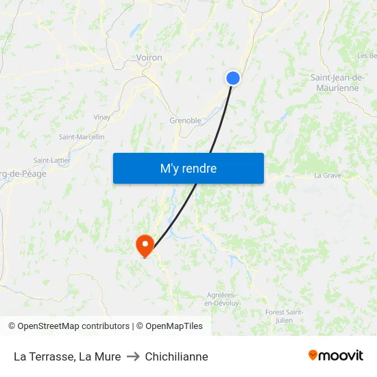 La Terrasse, La Mure to Chichilianne map