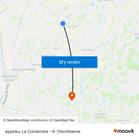 Apprieu, La Contamine to Chichilianne map