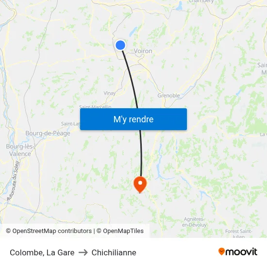 Colombe, La Gare to Chichilianne map
