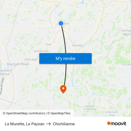 La Murette, Le Paysan to Chichilianne map