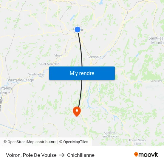 Voiron, Pole De Vouise to Chichilianne map