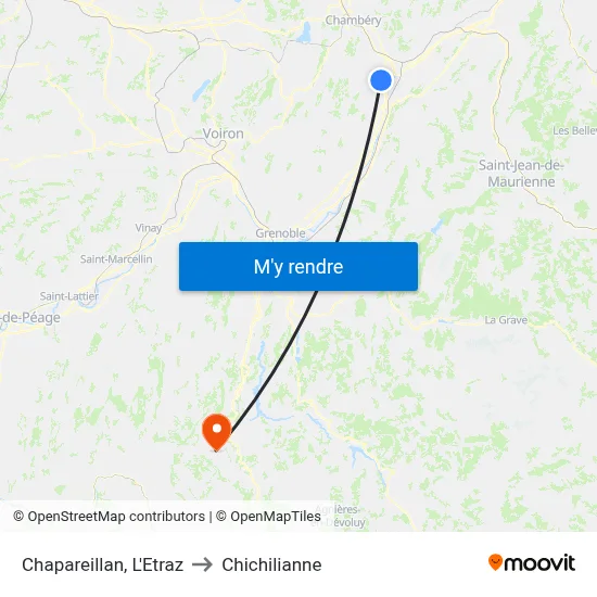 Chapareillan, L'Etraz to Chichilianne map
