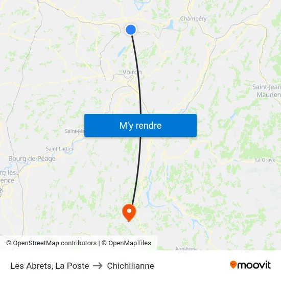 Les Abrets, La Poste to Chichilianne map