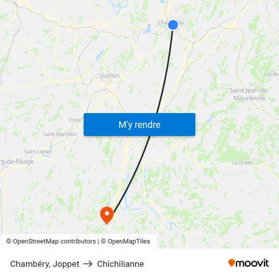 Chambéry, Joppet to Chichilianne map