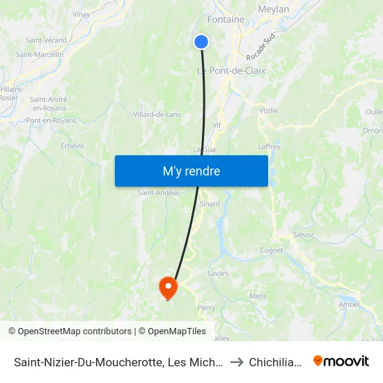 Saint-Nizier-Du-Moucherotte, Les Michalons to Chichilianne map