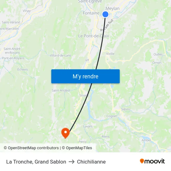 La Tronche, Grand Sablon to Chichilianne map