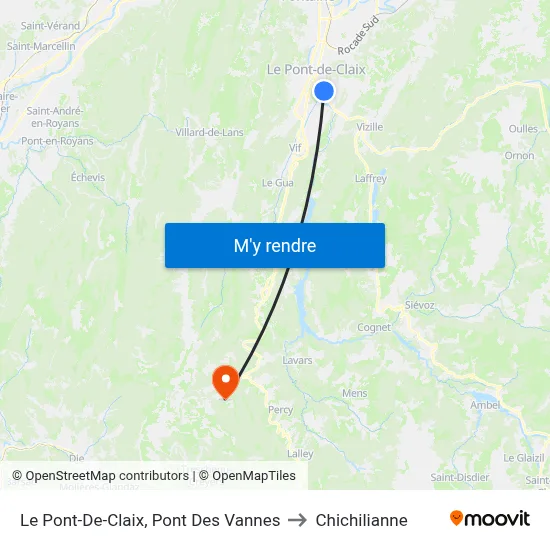 Le Pont-De-Claix, Pont Des Vannes to Chichilianne map