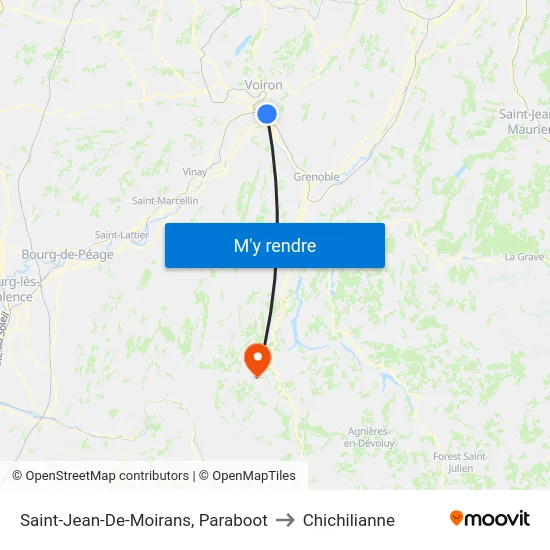 Saint-Jean-De-Moirans, Paraboot to Chichilianne map