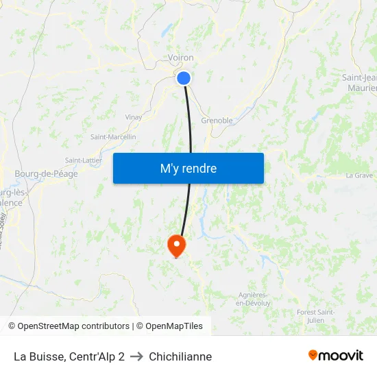 La Buisse, Centr'Alp 2 to Chichilianne map