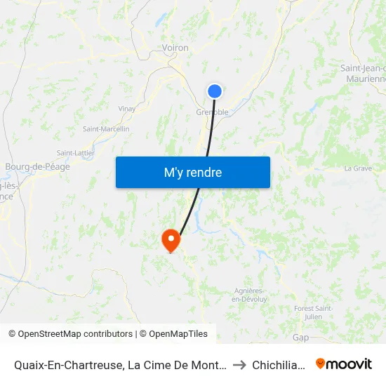 Quaix-En-Chartreuse, La Cime De Mont-Quaix to Chichilianne map