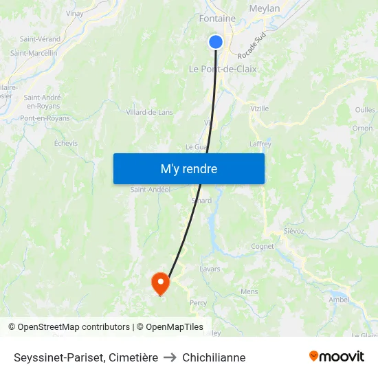 Seyssinet-Pariset, Cimetière to Chichilianne map
