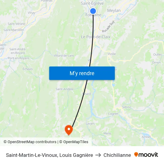 Saint-Martin-Le-Vinoux, Louis Gagnière to Chichilianne map