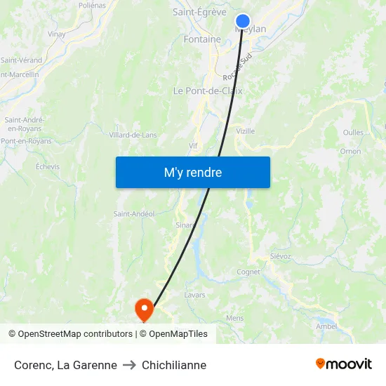 Corenc, La Garenne to Chichilianne map