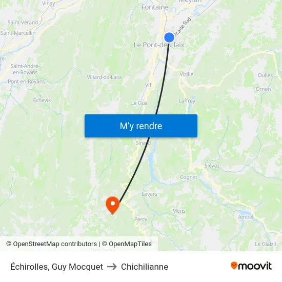 Échirolles, Guy Mocquet to Chichilianne map