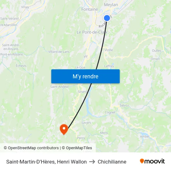 Saint-Martin-D'Hères, Henri Wallon to Chichilianne map