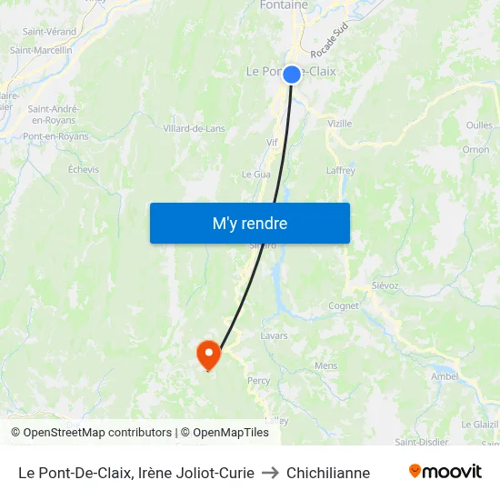Le Pont-De-Claix, Irène Joliot-Curie to Chichilianne map