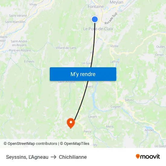 Seyssins, L'Agneau to Chichilianne map