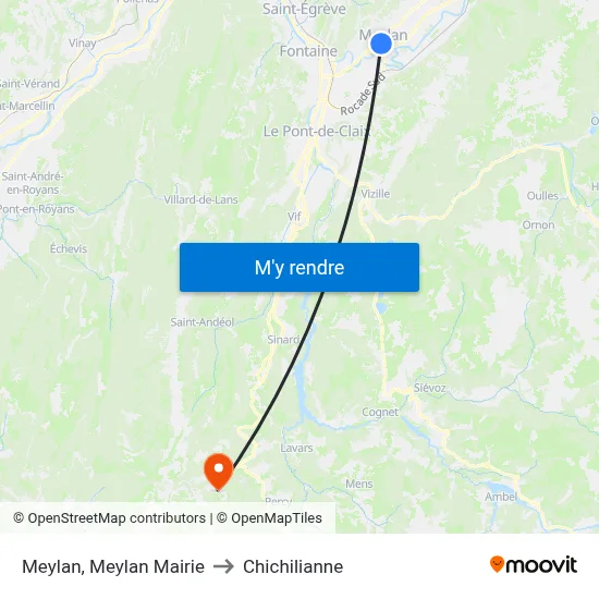 Meylan, Meylan Mairie to Chichilianne map